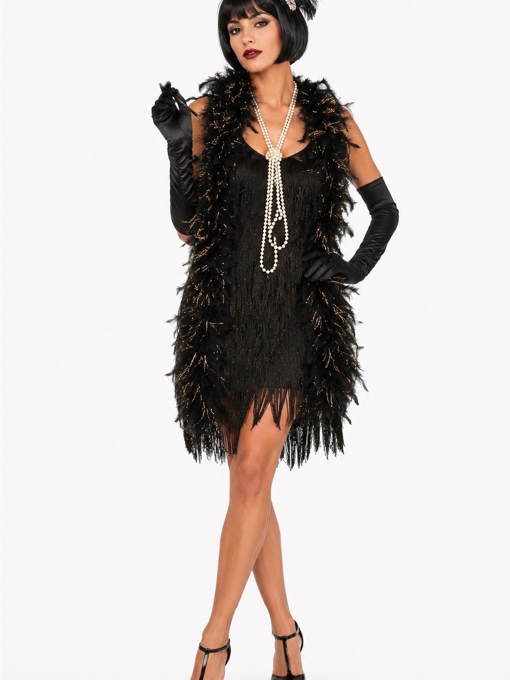 Women's 1920s Flapper Costume Set Size Medium